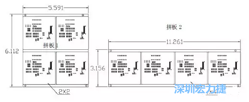 如圖9所示在兩種拼板中PCB單元的排列方式不同。拼板方式是V-CUT。這兩種拼板尺寸有明顯的的差異，將導致各自所需的生產拼板尺寸改變-深圳宏力捷