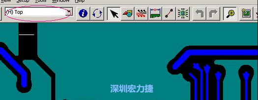 如果圖形像下圖一樣無法顯示鉆孔，只須圖（186）將紅色圈住的活動(dòng)層改為當(dāng)前顯示層即可。