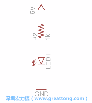 如圖所示放置一個(gè)開關(guān)（switch）、10K電阻器（10k resistor）和0.1μF的電容（0.1μF capacitor），并把開關(guān)的一端連到接地端上。