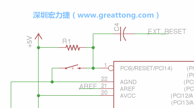很多PCB設(shè)計(jì)者的設(shè)計(jì)不符合人體工學(xué)，他們使用很小的按鈕、不方便的元件配置和難以解讀的標(biāo)簽，千萬(wàn)不要變成這樣！這次我們的設(shè)計(jì)有一個(gè)大小合適的重置按鈕（reset button）和可以清楚辨認(rèn)是否已經(jīng)接上電源的LED指示燈。