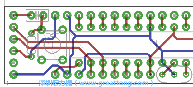 4.2. 然后在電路板的背面進(jìn)行布線。