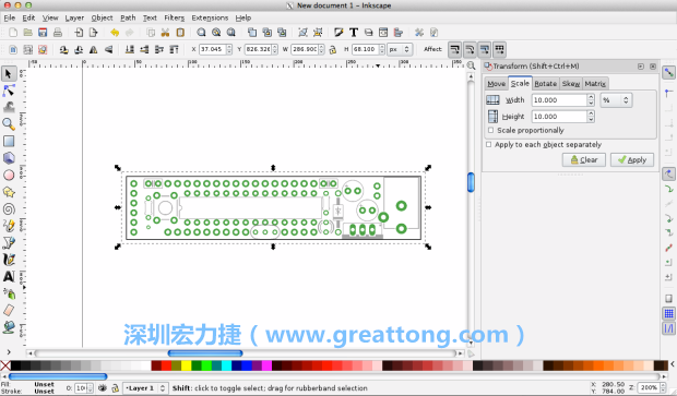 首先，你需要取得電路板設計圖的PNG圖檔，才能在上面進行繪制。這件事做起來比用說的難上許多，而其中一種方法如下所示（我們會先假設你正在使用Inkscape向量繪圖工具）。