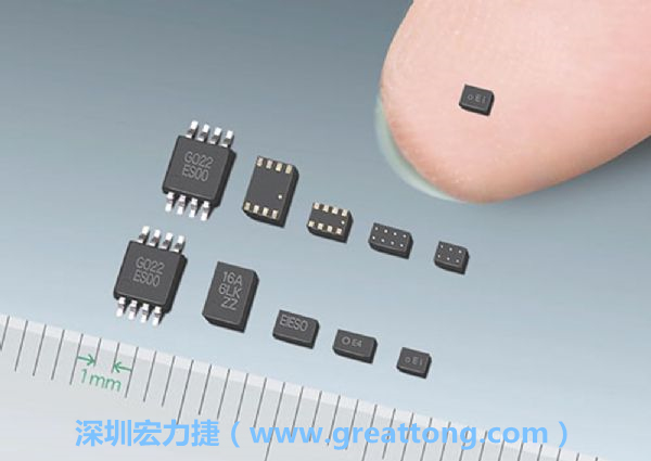 常規(guī)IC與WLP制作的封裝設(shè)計(jì)元件，尺寸有極大的差異，WLP僅需晶粒尺寸就有相同的電氣特性。