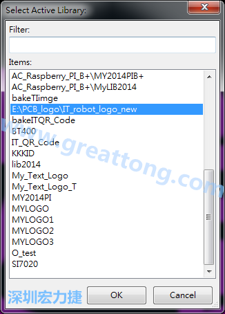 若要存到另外一個library 里， 要點選在File->Current library 重新再選擇Active Library， 就可以點選 File->Save Module in Acitve library 